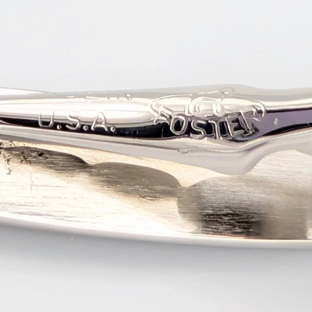 Vintage Foster Tie Clip Silver Tone Rhinestone Mens Formal